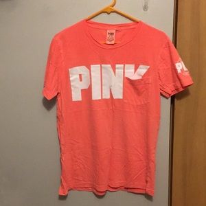 PINK, bright orange tee shirt